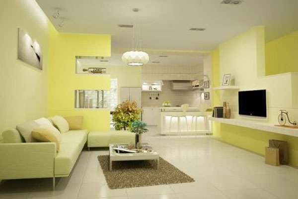 Thiết kế sơn nhà màu vàng kem mang phong cách nhẹ nhàng, sang trọng